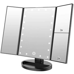 Makeup Mirror with 21 LED Lights,Two Power Supply Modes, Adjustable Touch Screen